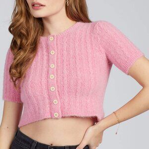 Tach Clothing Dalia knit crop top in pink, size small
